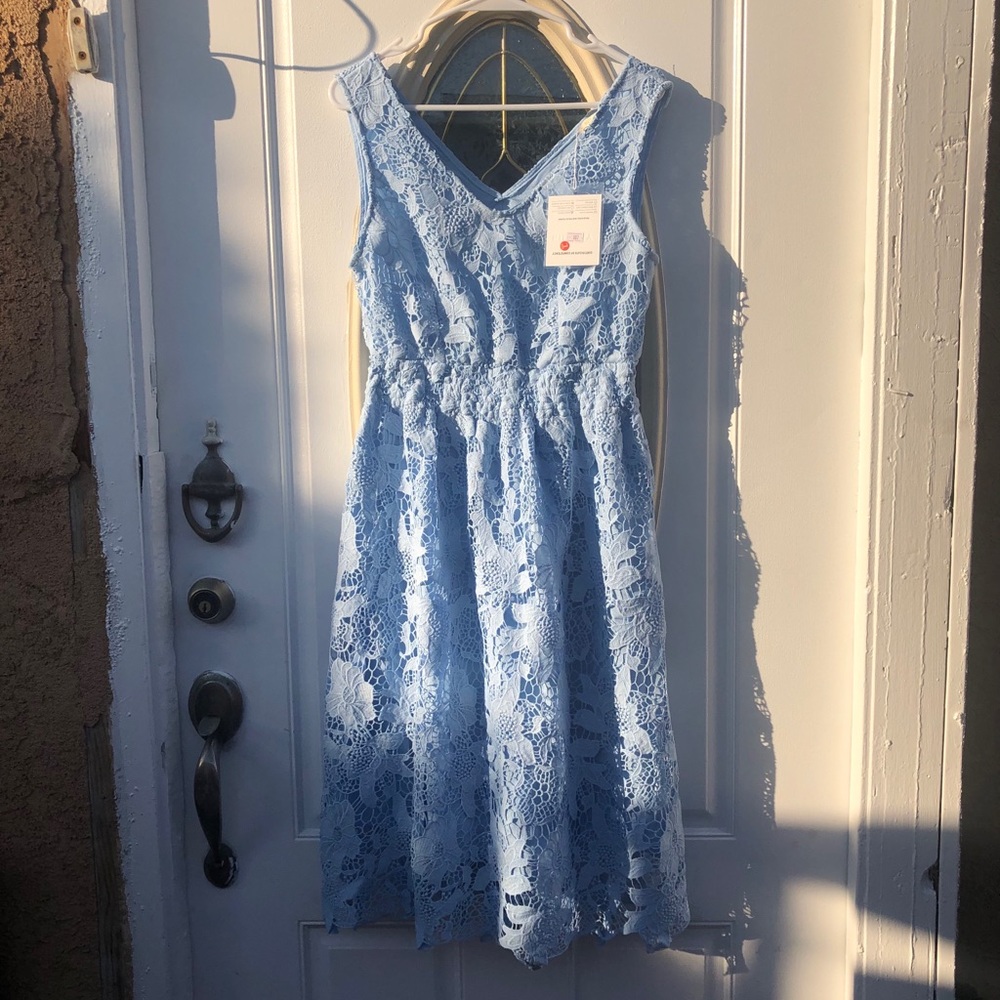 Kimilily Blue Lace Dress